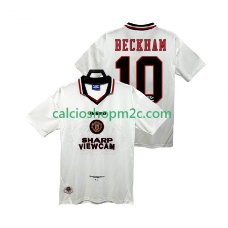 Manchester United BECKEHAM 10 Retro Maglia Trasferta 1996 1997 Manica Corta